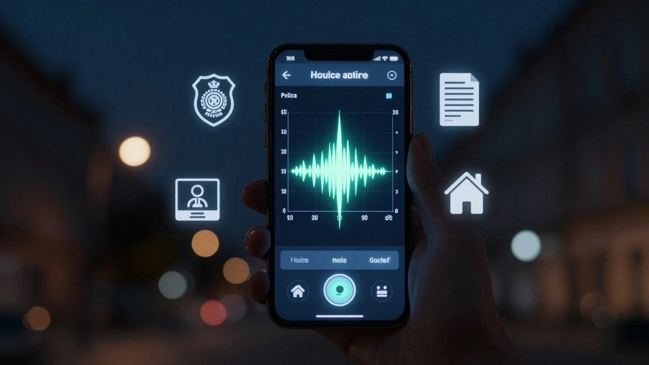 Chytrý telefon zobrazuje měření hluku překračujícího povolenou hladinu.