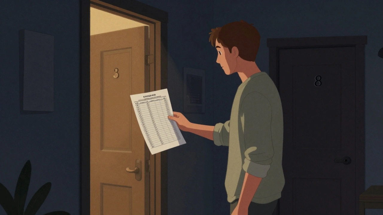 Nájemce klidně mluví se sousedem o rušení nočního klidu.