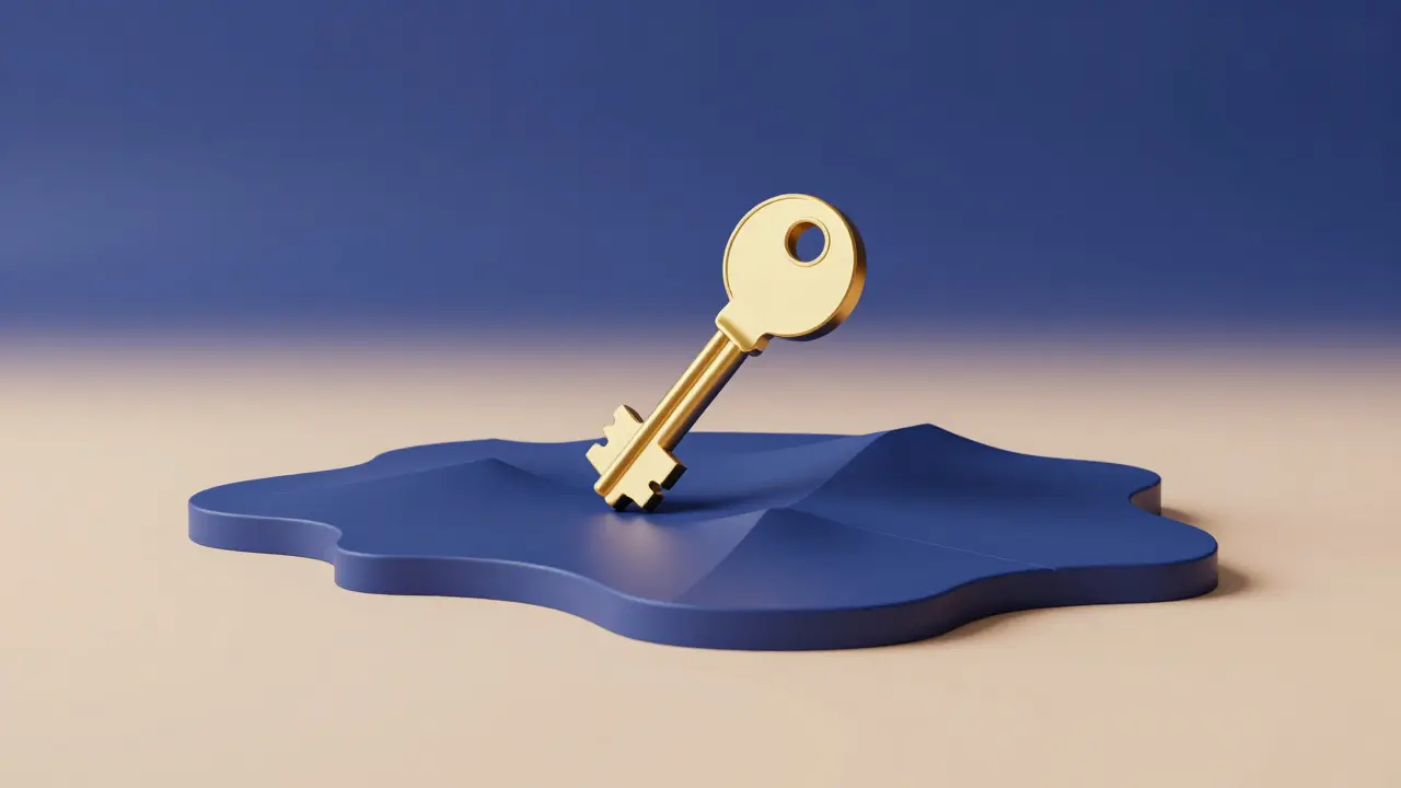 Konceptuální ilustrace převodu vlastnictví nemovitosti.