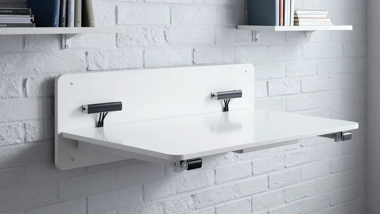 Stavěcí nástěnný stůl se skrytými kabely na zdi