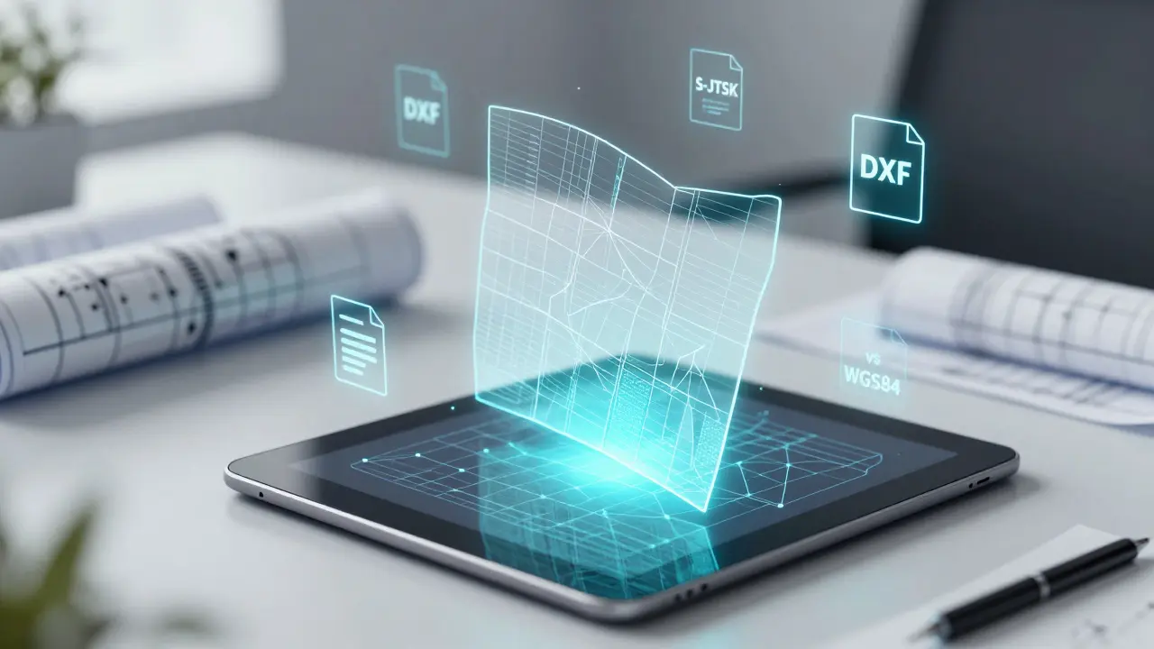 Holografická projekce vektorové katastrální mapy pro CAD