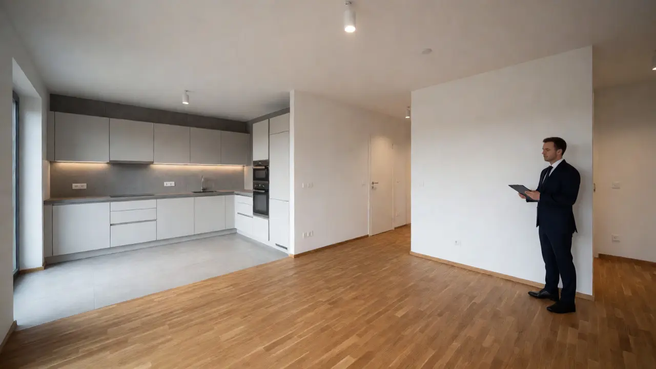 Moderní dokončený byt s inspektorem kvality