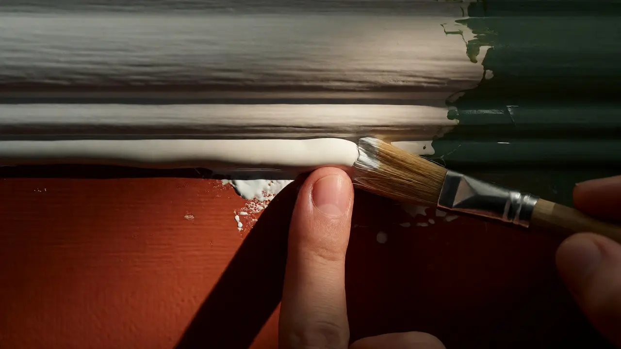 Detailní úprava spáry mezi stěnou a stropem akrylovým tmelem